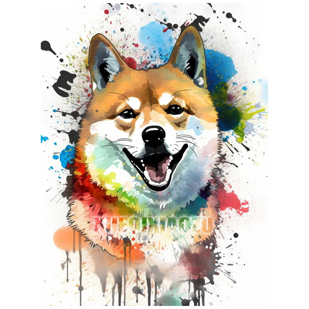 Animal Diamond Painting Graffiti Rhinestone Embroidery Dog Mosaic Cross Stitch Children Gift Art Handmade Home Decoration