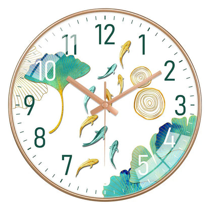 Simple Luxury Quartz Clock Hanging Wall Fish Decoration Modern Style Restaurant Living Room Home Decor Clock 8 10 12 Inche