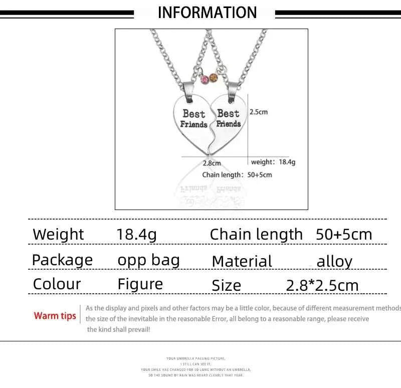 New Best Friends Necklace For Women Girls Broken Heart Puzzle Musical Note Pendant Necklaces BFF Friendship Forever Jewelry Gift