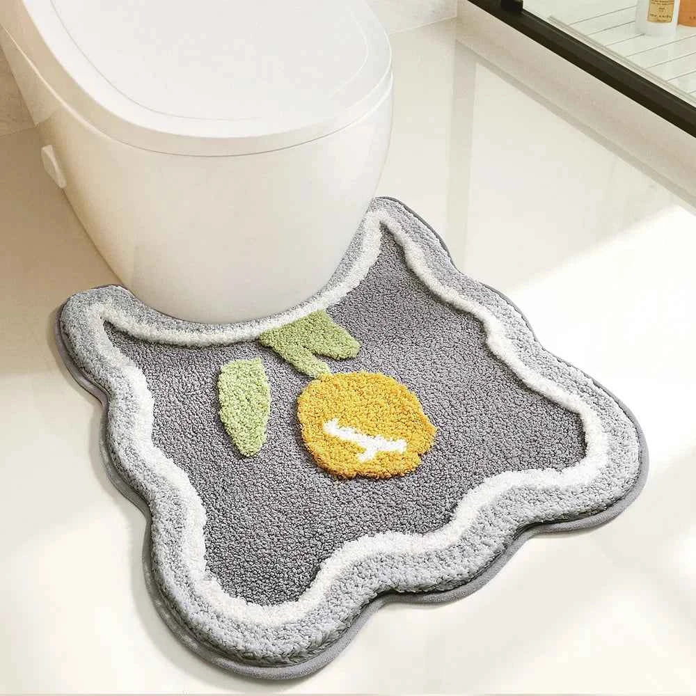 Bathroom Non-slip Mat 3-piece Set Modern Minimalist Flower Absorbent Floor Mat Thickened Bathroom Door Mat High Quality Bath Mat