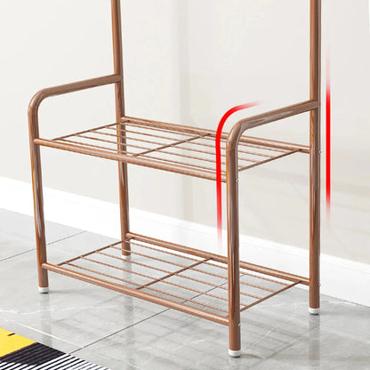 Independent Hanger Brown Metal Shoe Hanger 4 Hooks Clothes Rack Clothes Hangers Coat Hanger Stand Wardrobe Stand