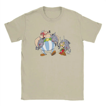 Men T-Shirts Asteriks And Obeliks With Bor Cool 100% Cotton Tees Short Sleeve T Shirt Round Neck Tops Classic