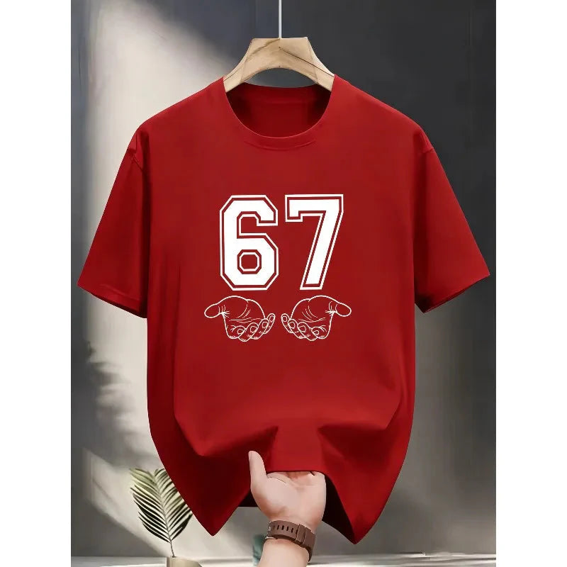 Both men and women have high-quality 67 T-shirts and fashionable 67 T-shirt short-sleeved tops for men and women