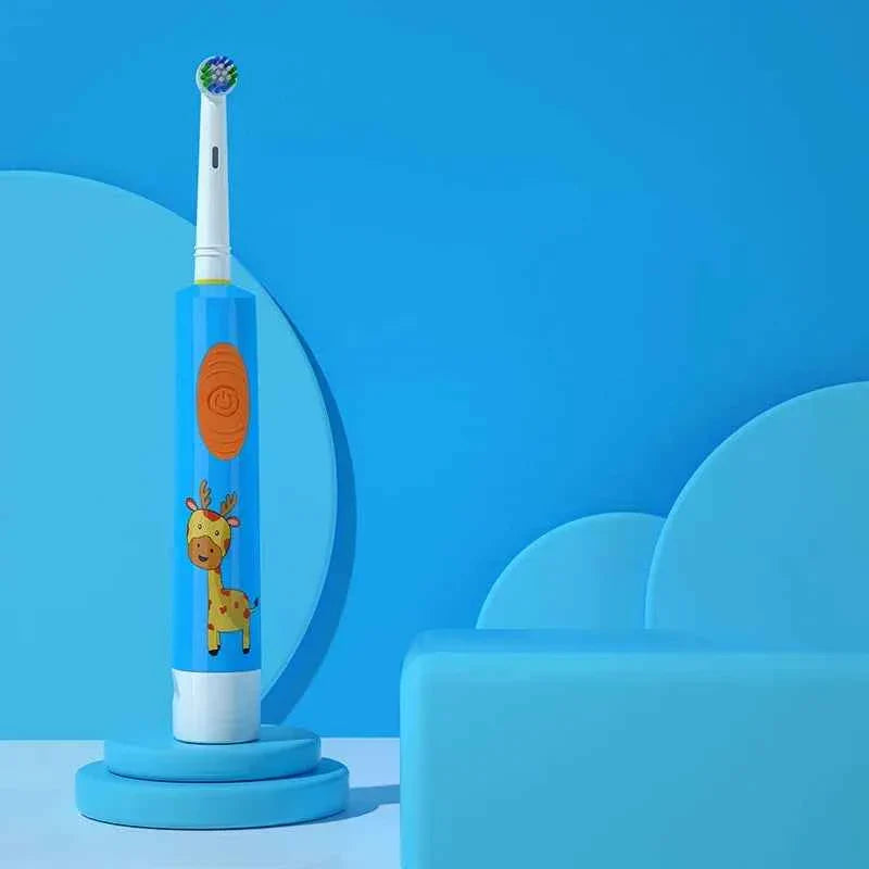 Kids Electric Toothbrush Colorful Cartoon Soft Bristle Rounded Vibrate Heads Teeth Brush Gum Care Battery Power 3-15 Years Old
