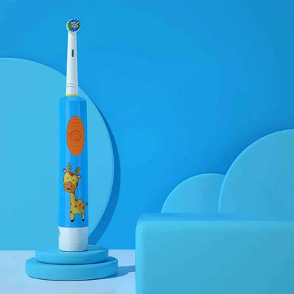 Kids Electric Toothbrush Colorful Cartoon Soft Bristle Rounded Vibrate Heads Teeth Brush Gum Care Battery Power 3-15 Years Old