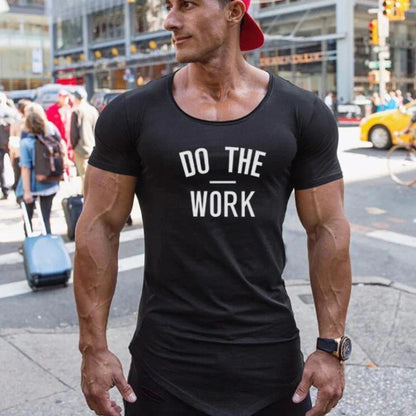 Mens Running Sport Slim Fit T-shirts Summer Cool Cotton Breathable Short Sleeve Clothing Gym Bodybuilding Fitness Muscle Shirts