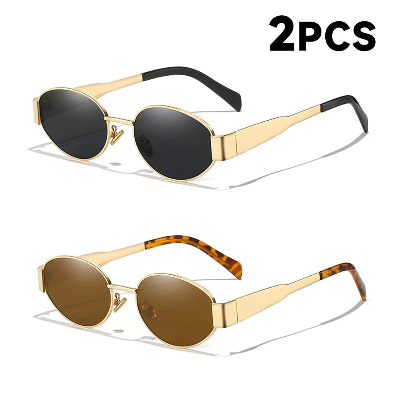 New Sunglasses For Women And Men Sun Glasses Alloy Oval Eyewear