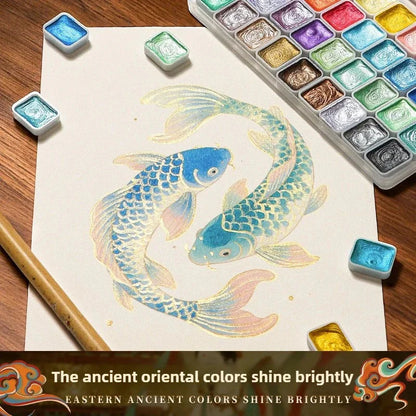 12/98/150/180 Colors Pearl Solid Water Color Paint Set Portable Professional Watercolor Painting School Art Supplies Stationery