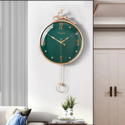 13 Inch Auspicious Deer Wall Clock Nordic Brief Design Living Room Decoration Kitchen Mute Clocks Art Wall Watch Home Decor NEW