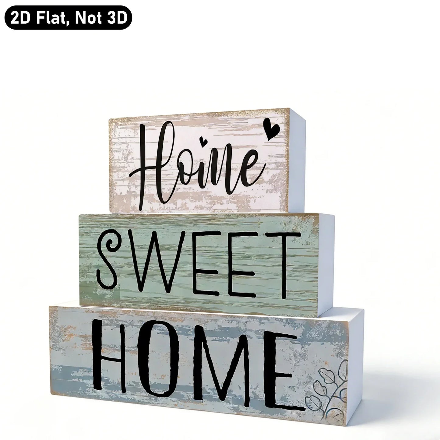 PVC Farmhouse Tabletop Plaques & Signs, Rustic Home Tiered Tray Decor, Table Ornament for Kitchen Shelf, Home Sweet Home Sign