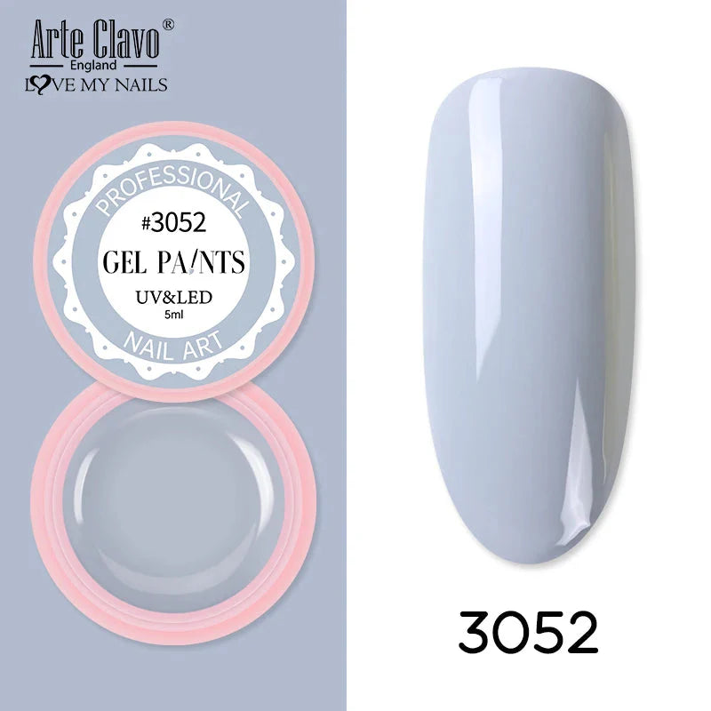 Arte Clavo Painting Gel 72 Colors 5ml Professional Nail Paint Color Gel Polish For Nail Art UV Gel Lacquer Gel Top Coat Manicure