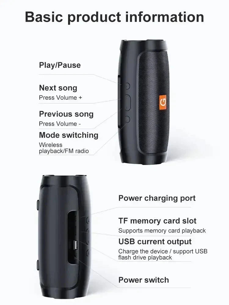 Bluetooth Speaker 8D mini Soundbar Dual Speaker Stereo Tfusb Playback Fm Voice Broadcasting Portable Subwoofer Wireless Speaker