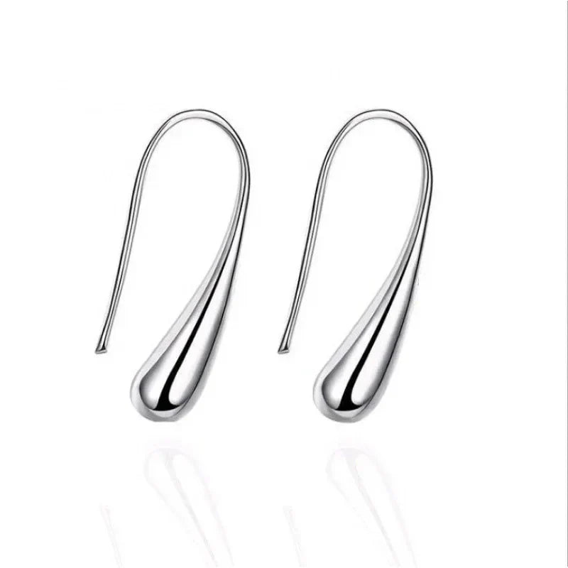 4PC Simple Ring Necklace Bracelet Earrings Four-piece Set Suitable for Engagement Jewelry Fashion Teardrop Jewelry Set for Women