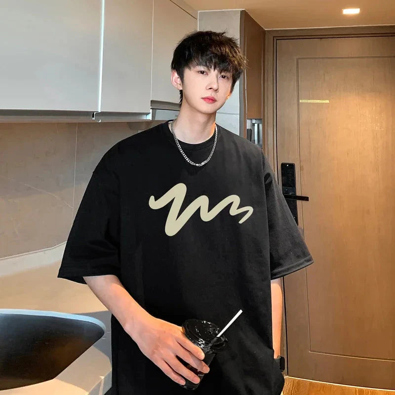 Men's T Shirt Oversized Mens White Cotton T-shirts Funny Print 5XL Casual Wear Summer Tee Shirts For Men Big Size Male Clothes