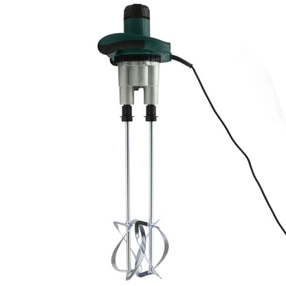 2 Paddle Cement Mixer Mortar Stirrer Concrete Paint Mortar Hand Mixer 6  Speeds Optional Red 1800W / Green 2800W