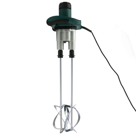 2 Paddle Cement Mixer Mortar Stirrer Concrete Paint Mortar Hand Mixer 6  Speeds Optional Red 1800W / Green 2800W