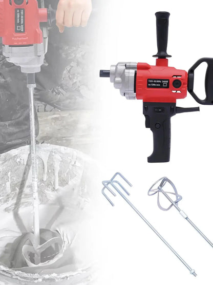 Drill Mixer Set with Spade Handle Electric Corded Mixing Drill Machine 2.4KW Concrete Mud Mixer