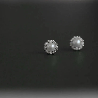 Upscale 14k Gold Jewelry Real Gold  Earrings Zircon Pearl Twist Luxury Stud Earrings for Women Brincos Pendientes Bijoux