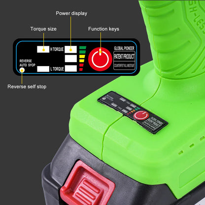 Brushless electric wrench High torque lithium charging wrench impact auto repair frame worker sleeve wind cannon