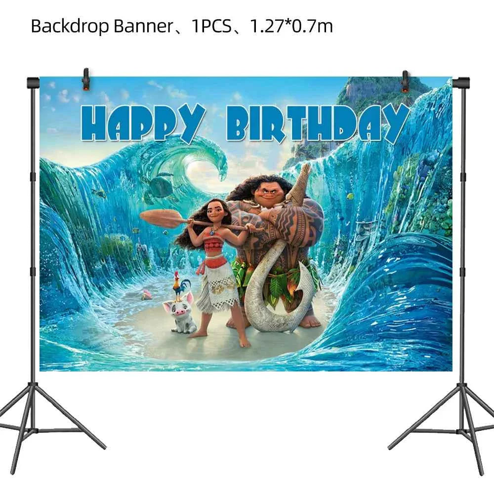 Moana Party Decorations Balloons Set Tableware Napkins Cups Plates Backdrop Kit Disney Vaiana Theme Happy Birthday Deco Supplies
