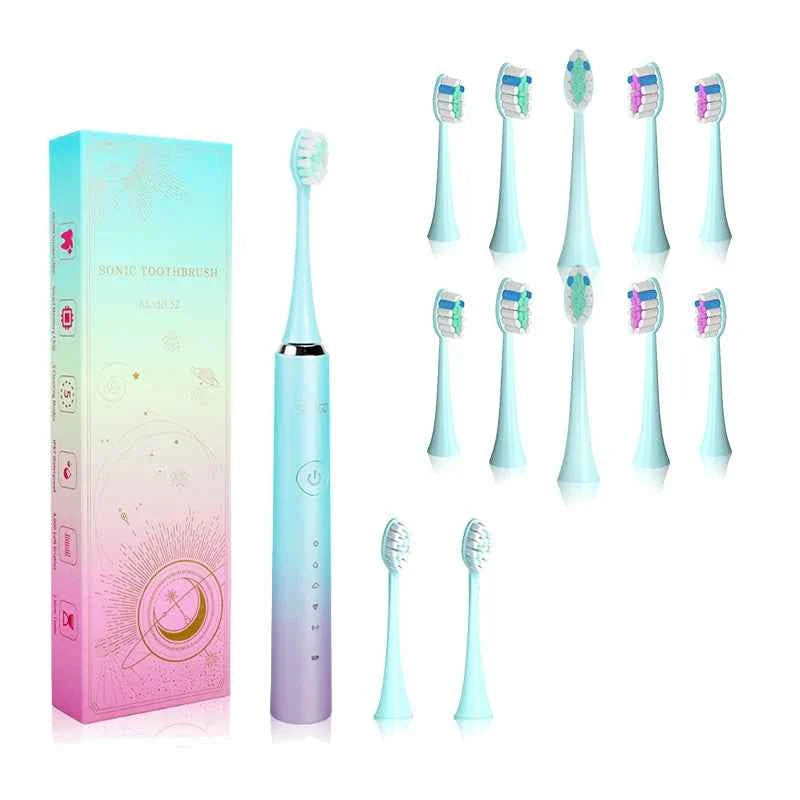 Seago S2 Sonic Electric Toothbrush  5 Modes Whitening Tooth brush 2 Minute Smart Timer IPX7 With 3pcs Replacement Brush Heads