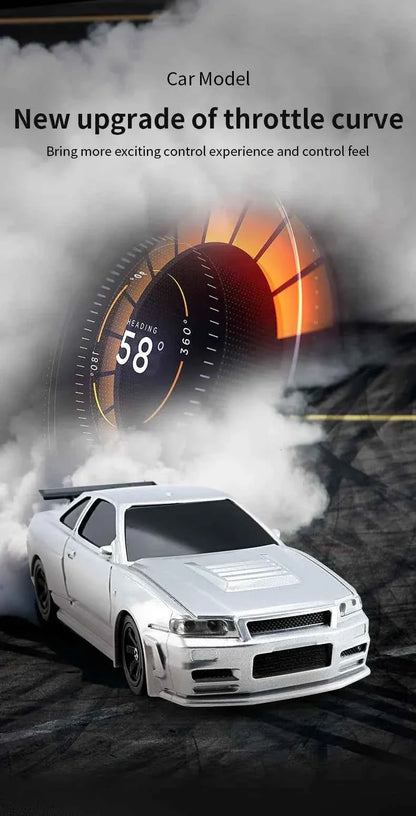 RTR RC Dift Race Car 1/43 Scale 4WD Gyro Four-wheel Drive Radio Control High Speed Model 2.4G Racing Drifting Cars Gifts Toys
