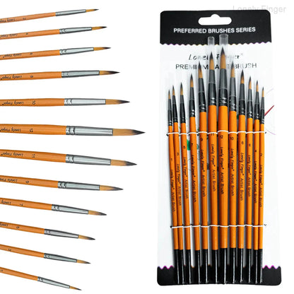 Paint Brush Set 12/48pcs Synthetic Hair for Acrylic Painting Watercolor Painting Gouache Ink Craft and Detail Painting