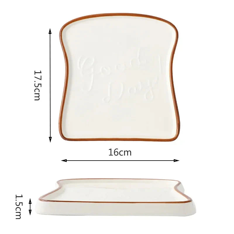 Ceramic Dinner Plate Household Creative Bread Plate Toast Plate Dessert Plates Cake Plates Breakfast Plates Ceramic Tableware