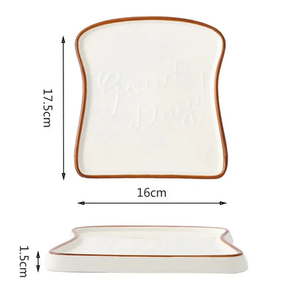 Ceramic Dinner Plate Household Creative Bread Plate Toast Plate Dessert Plates Cake Plates Breakfast Plates Ceramic Tableware