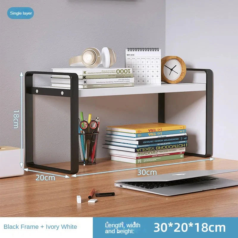 Shelf Desktop Storage  Bookshelf Student Desk Shelves Racks Office Computer Desk Tiered Cabinet Home Storage Holders Organizer