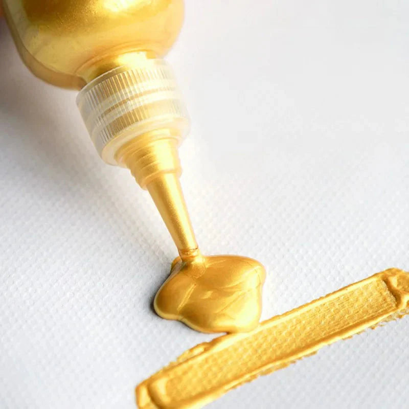 60ml Gold Paint Metallic acrylic paint waterproof not faded DIY painted Pigments