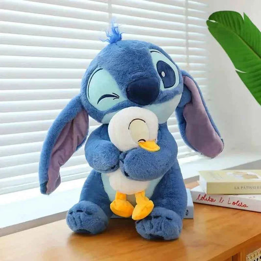 Disney Cute Stitching Duck Plush Toy Kawaii Cartoon Anime Plush Doll Sleep Pillow Soothing Toy Boy and Girl Birthday Gifts