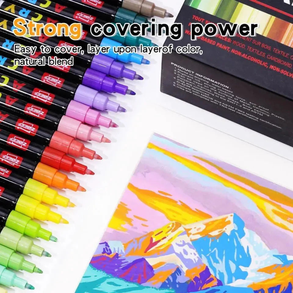 36-240 Acrylic Paint Markers, Waterproof & High Saturation for Wood,Metal,Plastic,Fabric,Glass,Ceramic Painting DIY Art Supplies