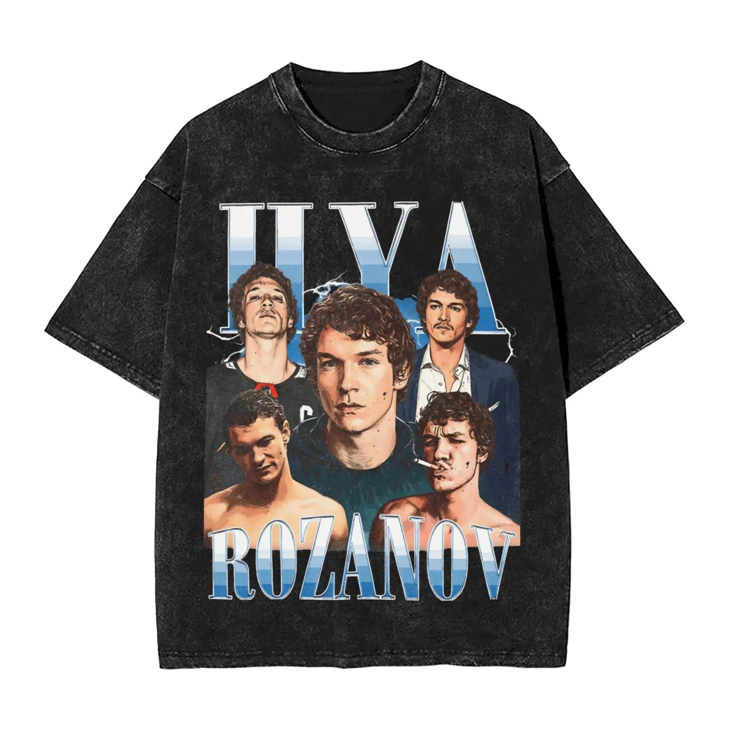 Mens T Shirt Ilya Rozanov 81 Boston Raiders Hudson Williams Washed T-Shirts Hipster  Summer Tee Shirt Y2K Funny Cotton Tops