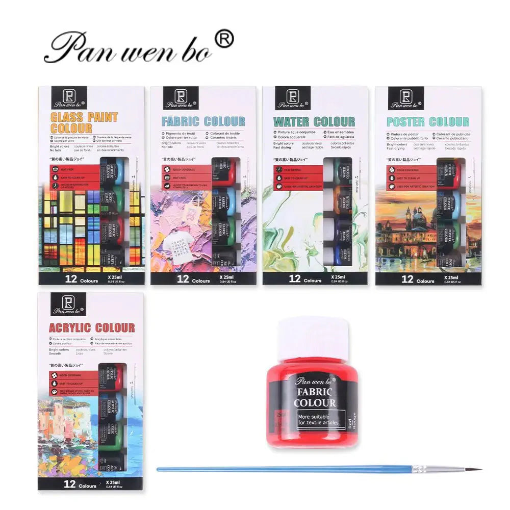 Acrylic Paint Set 6/12 Colors 25ml,Water-Proof Portable Art Rich Pigments for DlY Craft,Drawing,Painting,Canvas, Rock