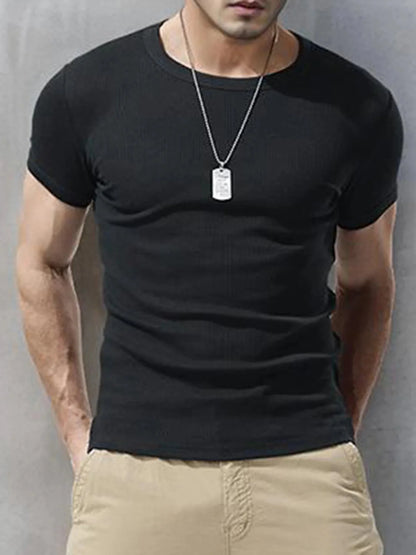 Mens Muscle Shirts Bodybuilding Slim Fit Tshirt for Men Workout Fitness Casual Shirt Quick Dry
