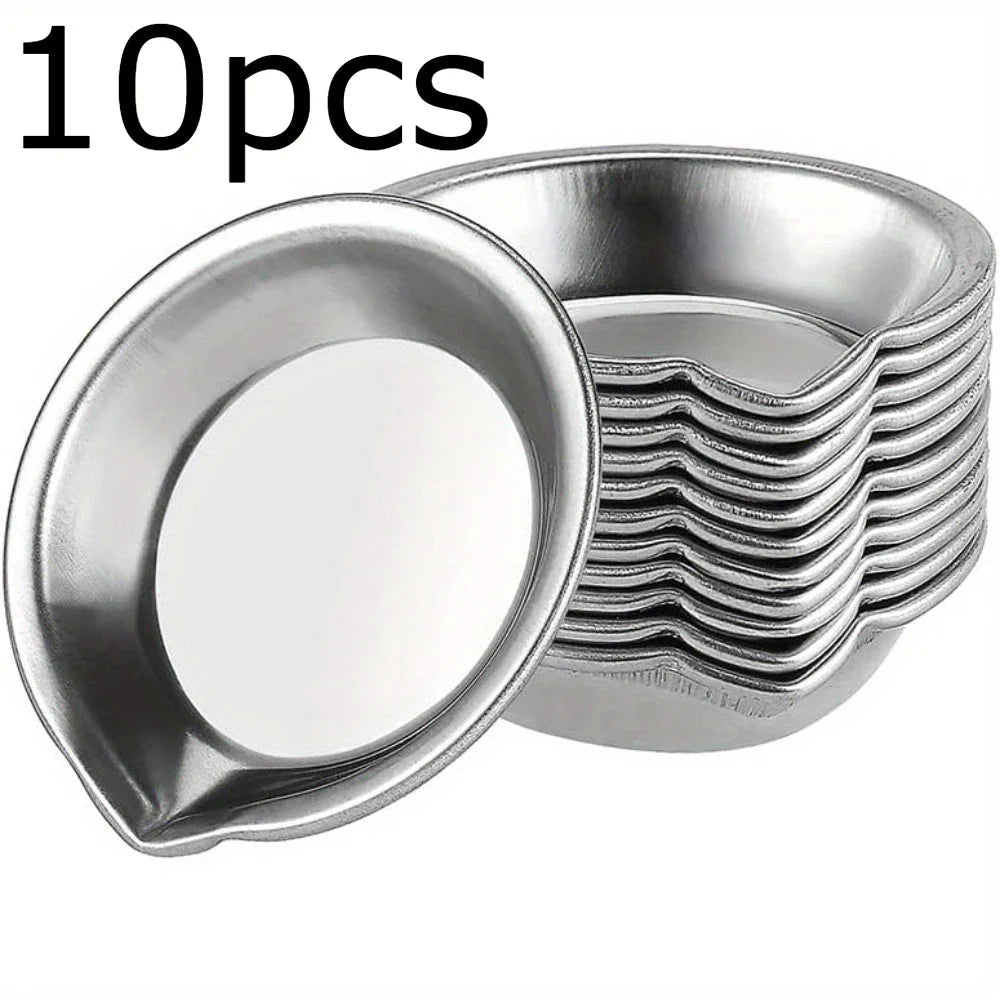 5/10/20pcs Durable Stainless Steel Paint Palette Set,Round Mixing Trays for Artists - Metal Art Supplies for Home and School Use