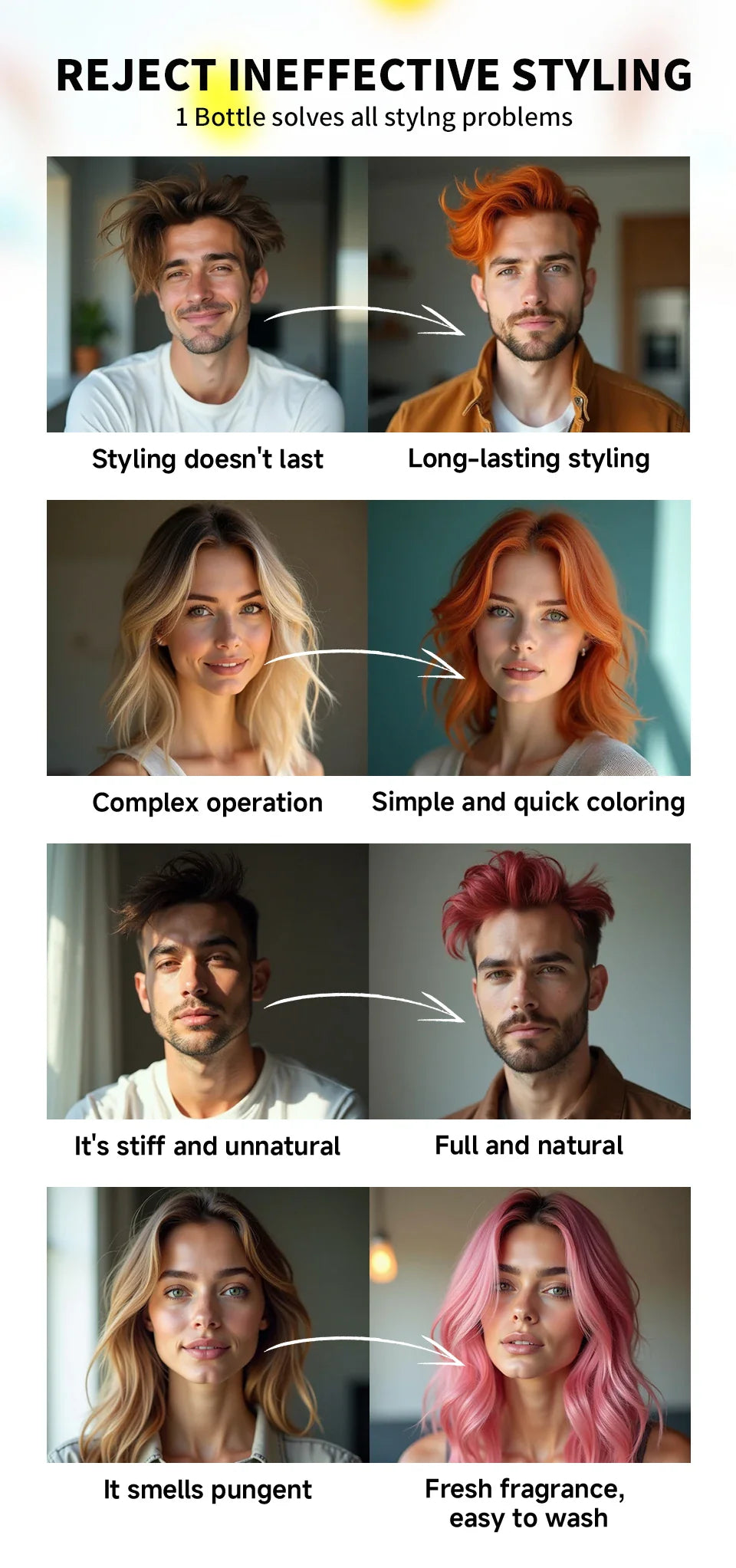 SEVICH Hair Colour Wax Temporary DIY Hair Coloring Wax One-Time Long Lasting Hair Dye Mud Cream Christmas Hair Styling Products