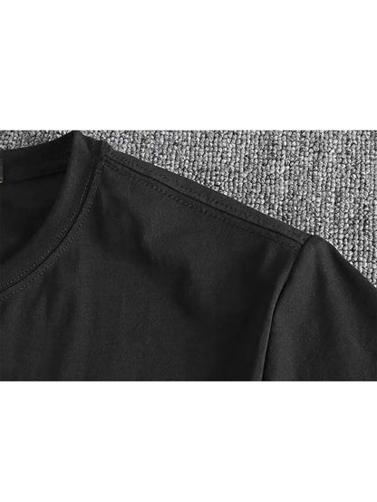 t shirt for men 2025 Men's clothing Printed Solid color Summer sports Breathable Anime t shirts 100%cotton Graphic Solid color