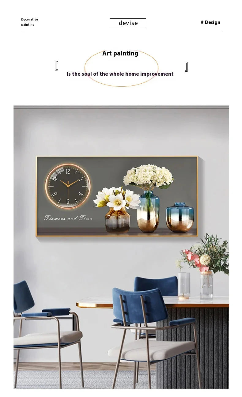 Large Size Aluminum alloy framed Artwork Wall Clock, Luxurious Muted Quartz Clock for Home Decor,living Room,bed Room Décor