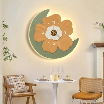 Light Decorative Clock Hanging Restaurant Simple Creative Crystal Porcelain Wall Hanging Clock Quiet Room Clock