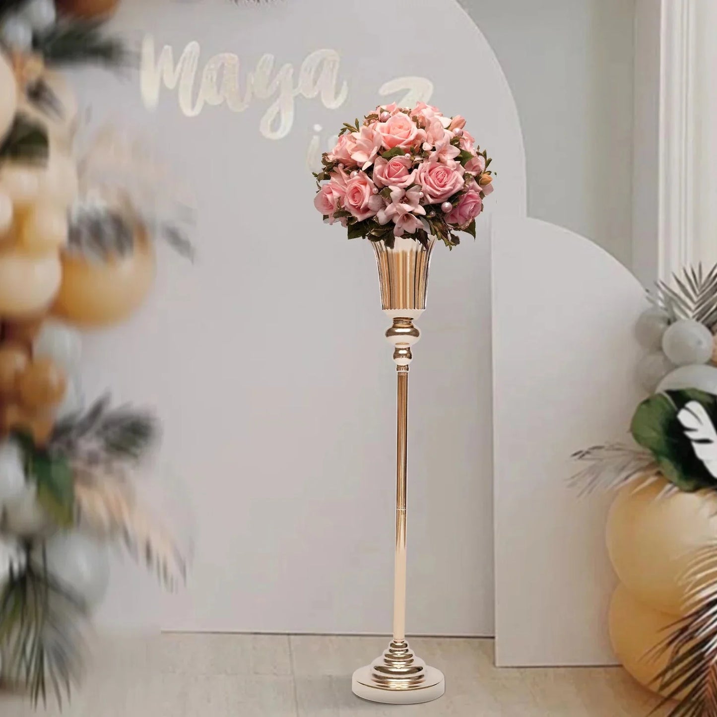 10Pcs Versatile Wedding stands Metal Trumpet Holders Vases For Weddings, Party Decorations