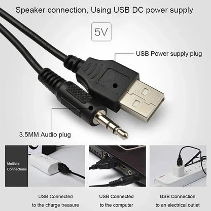 New Universal Full Range 3D PC Speaker Box Bar Stereo Bass Cannon DJ Music Computer Speakers USB for Laptop Telephone TV