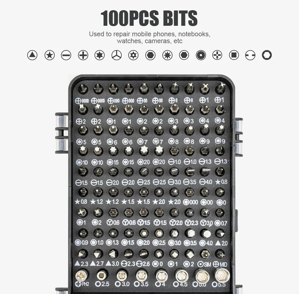 115 in 1 Precision Screwdriver Set Multifunctional Magnetic Repair Tools Kit for Computer Laptop Phone MacBook Household Repairs