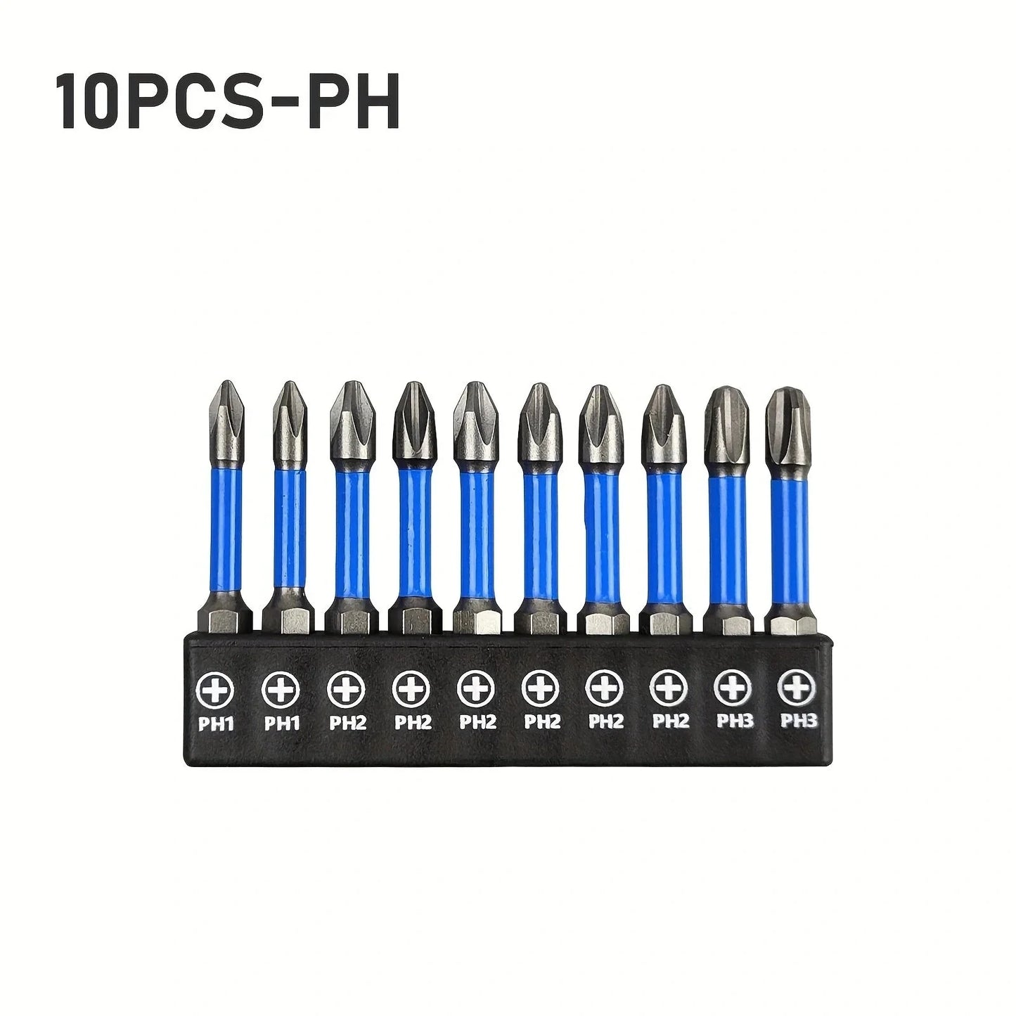 2" Impact Torx Bit PH2 Set 10pcs (TT6-TT40), 1/4" Hex-Shank S2 Steel Star Bit Set, CNC Machined Tips with Magnetism,