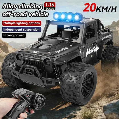 RC Off road Truck 1/16 4WD RTR Durable Beginner All Terrain RC Car High Speed 20Km/h Remote Control Monster Truck Adult Gift Toy