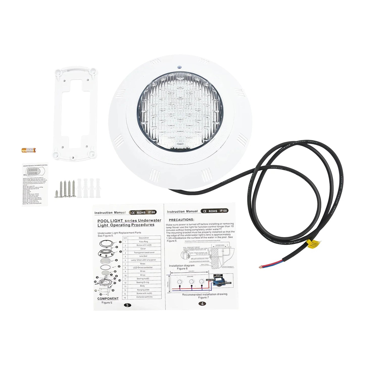 Underwater Light RGB Swimming Lamp IP68 Waterproof ABS 36W  Fountain Lighting 7 Color Changing