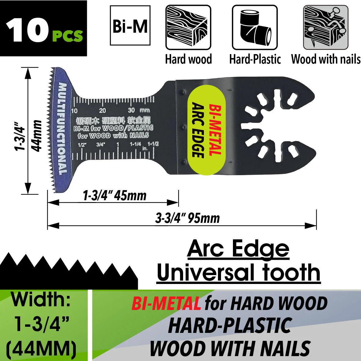 Oscillating Saw Blades Kit，Multitool Blades - Compatible with Milwaukee Dewalt  Worx Skil AEG Ryobi