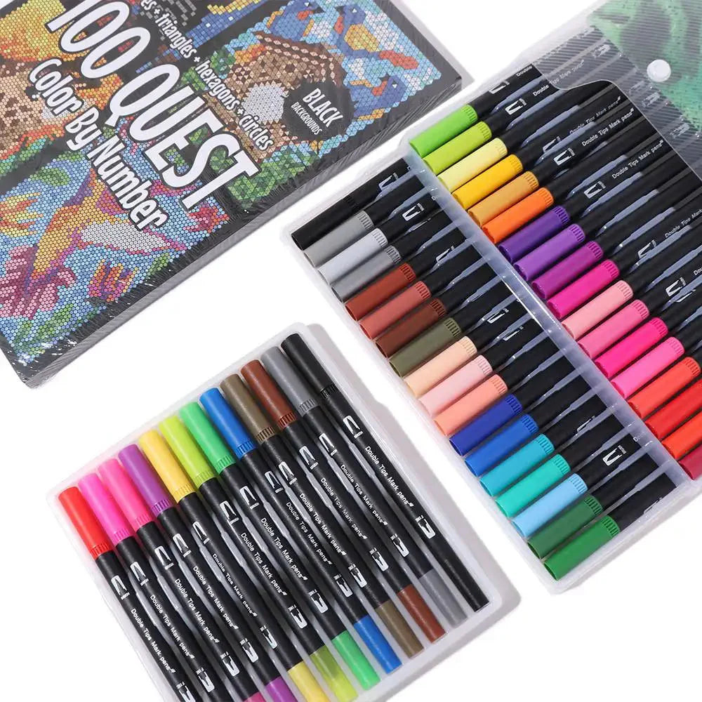 Cartoon Activity Color Painting Book Educational DIY Double-Sided Watercolor Pencil Hand Painted Quick-drying