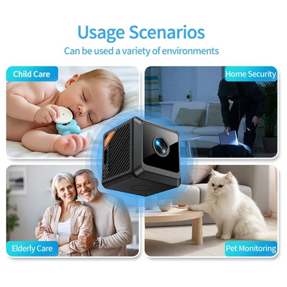 W02 Subminiature 1080P HD WiFi Security Camera - Mini Smart Home Surveillance with Night Vision & Motion Detection